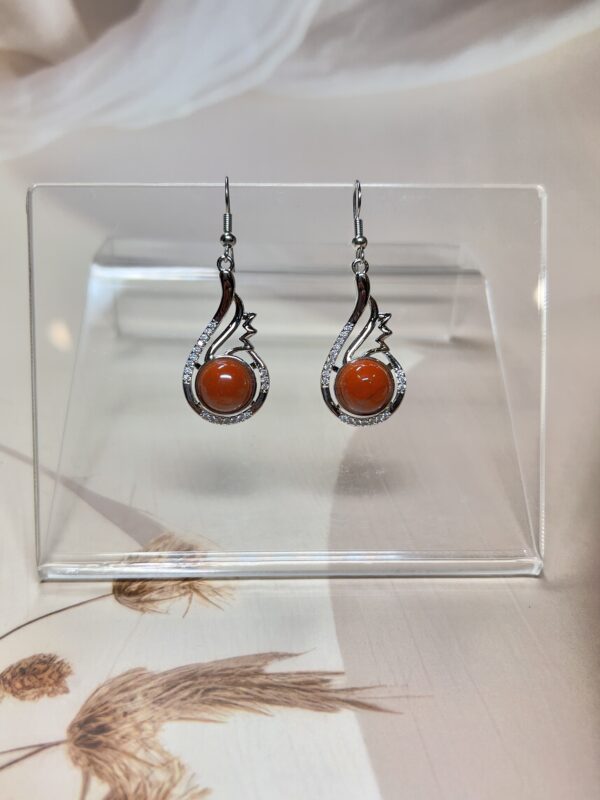 Red Jasper Drop Earrings (Pair)