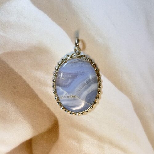 Blue Lace Agate Pendant | Serene Stone of Peace & Gentle Communication