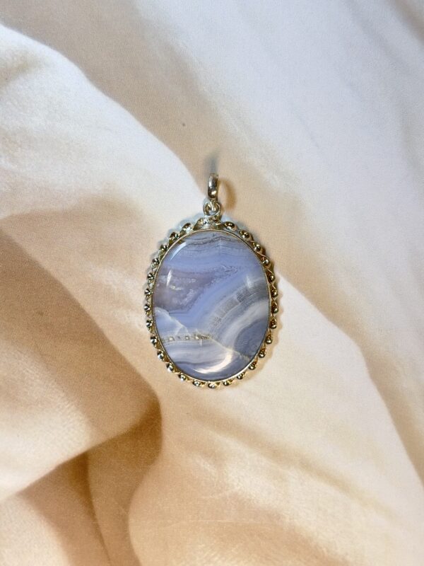 Blue Lace Agate Pendant | Serene Stone of Peace & Gentle Communication