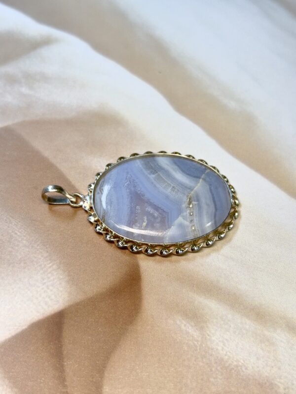 Blue Lace Agate Pendant | Serene Stone of Peace & Gentle Communication