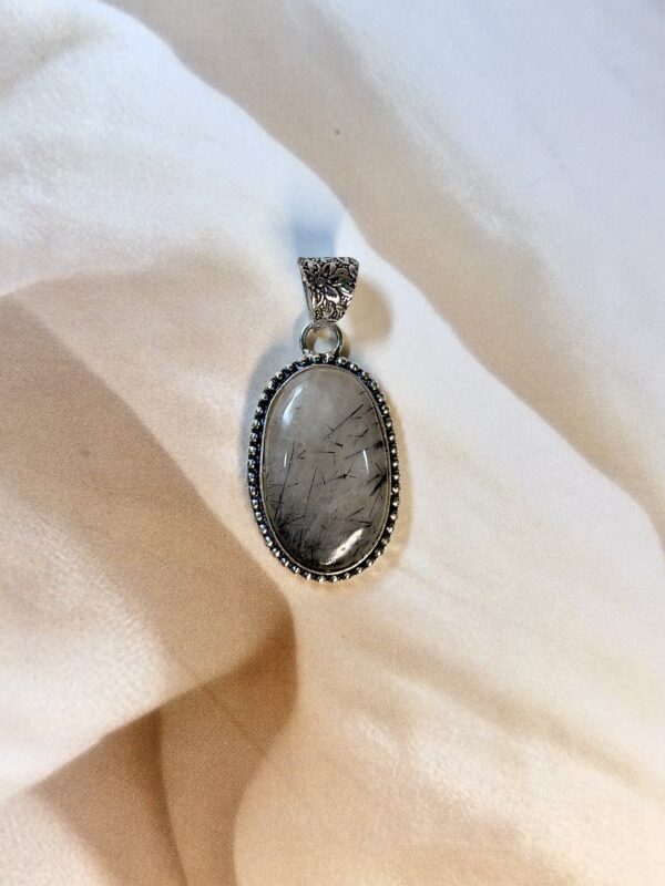 Black Rutilated Quartz Pendant | Striking Needle-Included Collector's Gem