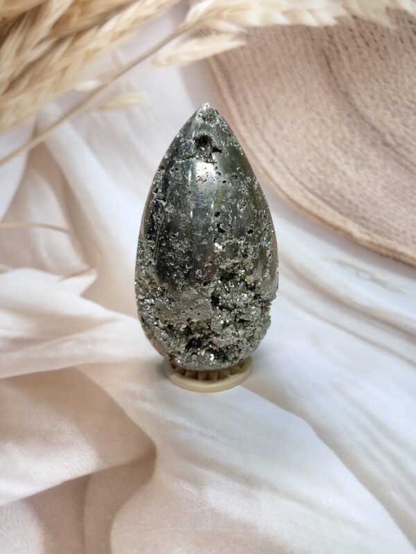 Peru Pyrite Egg 529 GM | Natural Prosperity Crystal