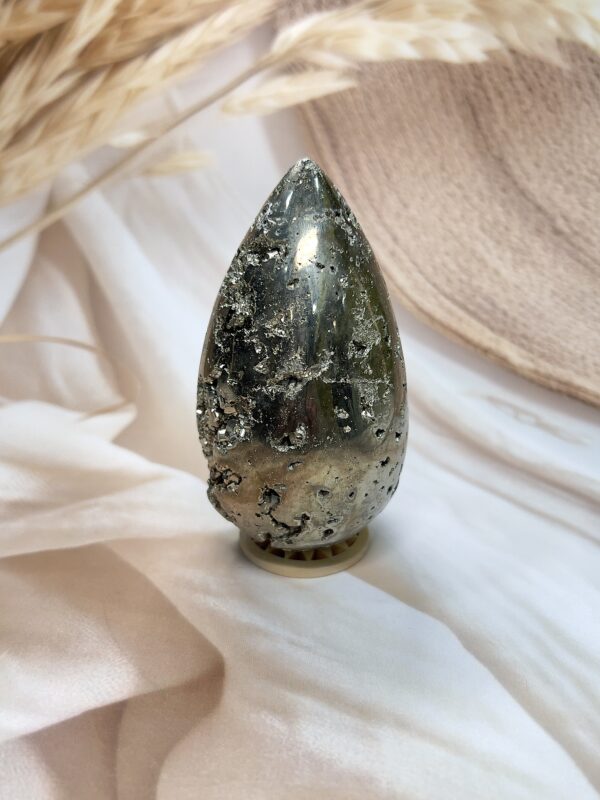 Peru Pyrite Egg 529 GM | Natural Prosperity Crystal