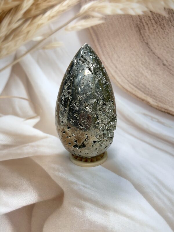 Peru Pyrite Egg 529 GM | Natural Prosperity Crystal