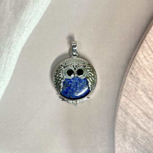 IMG_0450 Lapis Lazuli Round Owl Pendant