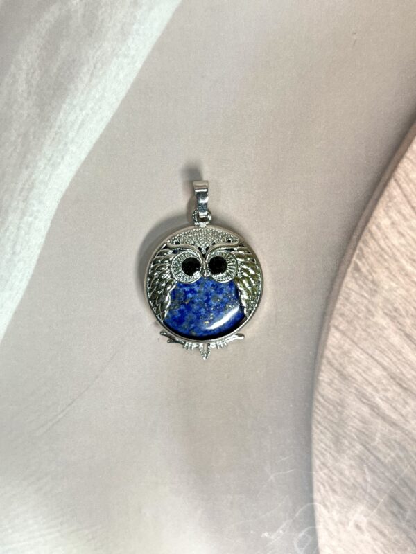 Lapis Lazuli Round Owl Pendant