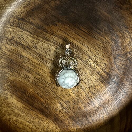Howlite Sphere Owl Pendant