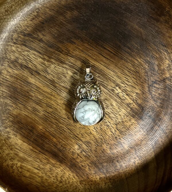 IMG_0455 Howlite Sphere Owl Pendant