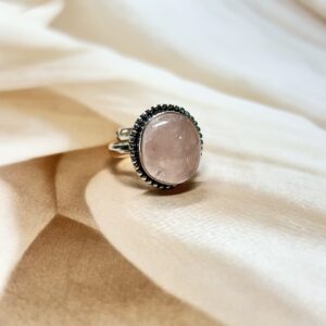 Round Rose Quartz Ring