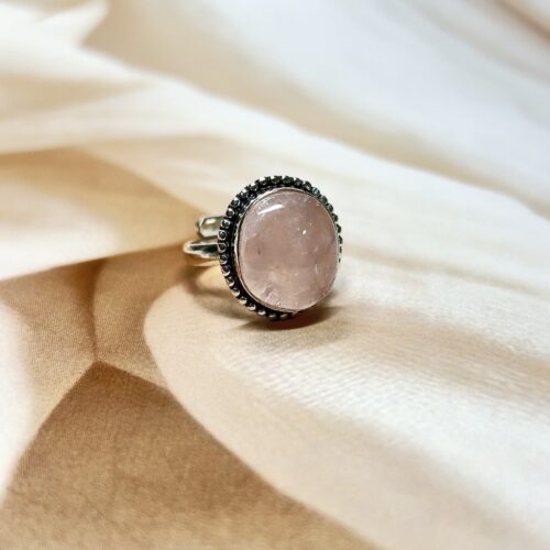 Round Rose Quartz Ring