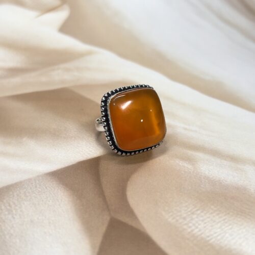 Square Carnelian Ring