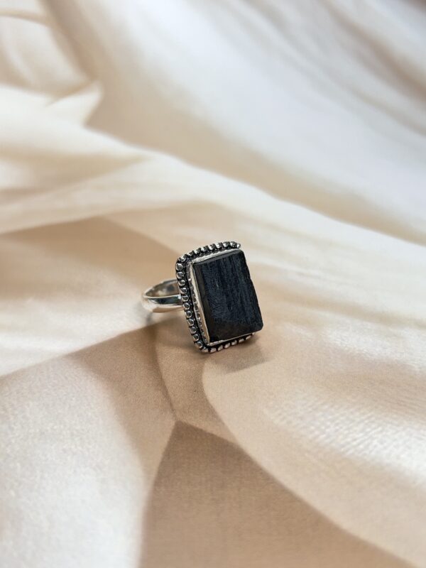 IMG_0499 Rectangular Black Tourmaline Ring