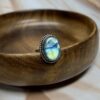 Vibrant Blue-Green Flash Labradorite Ring