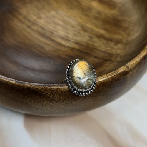 Golden Flash Labradorite Ring