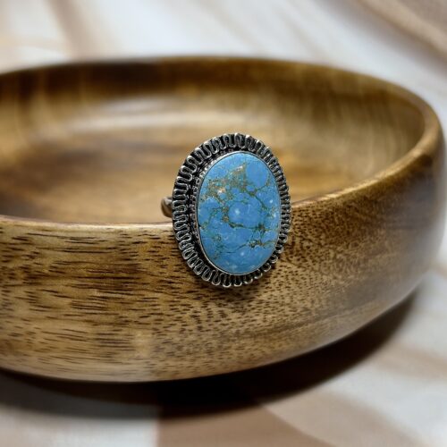Oval Blue Turquoise Ring
