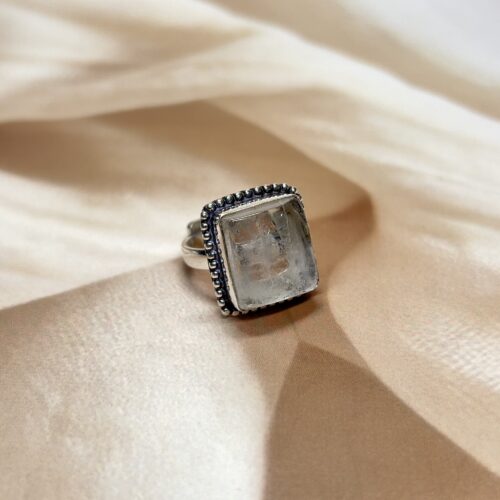 Square Clear Quartz Ring