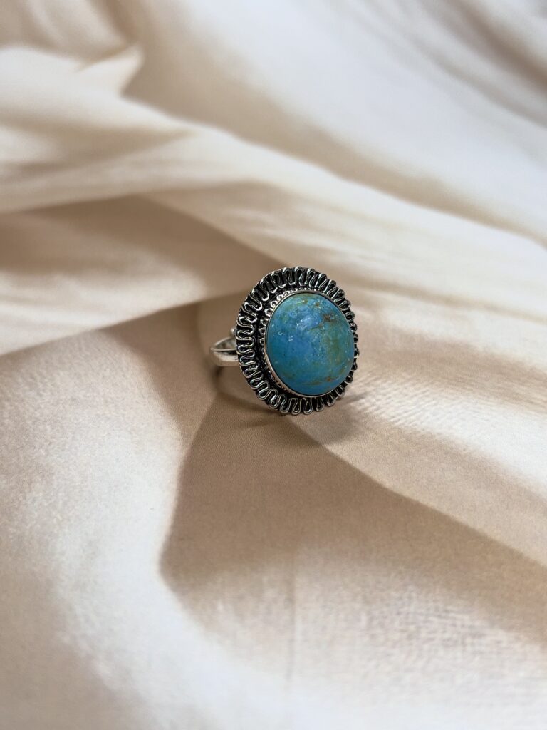 Round Blue Turquoise Ring
