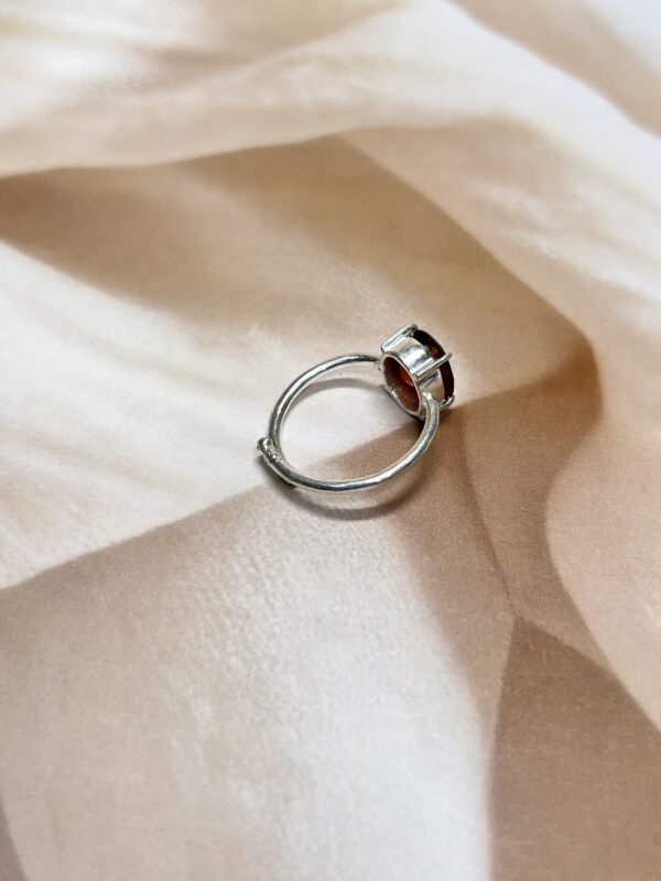 Vivid Red Hessonite Ring