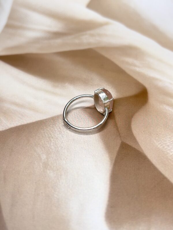 Vibrant Blush-Pink Rose Quartz Ring