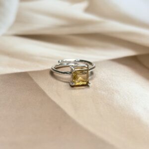 Princess Cut Citrine Ring