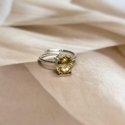 Round Cut Citrine Ring