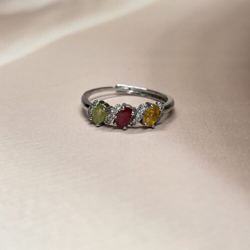 Tri - Watermelon Tourmaline Ring