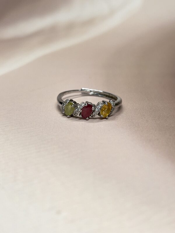 Tri - Watermelon Tourmaline Ring