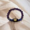 Aquarius Zodiac Bracelet 7 Inch | Amethyst + Lapis Lazuli