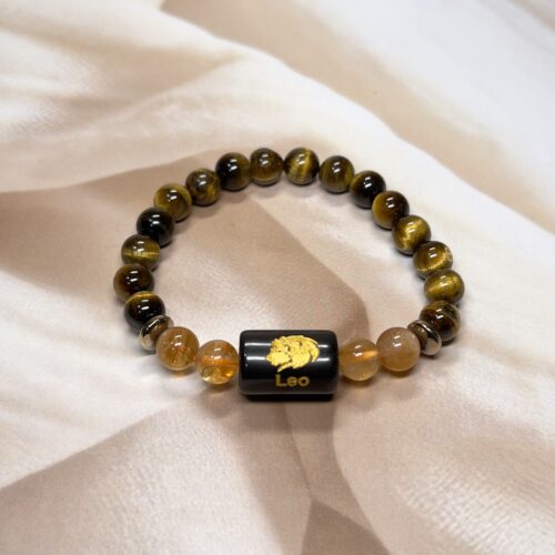 IMG_0857 Leo Zodiac Bracelet 7 Inch | Tiger Eye + Citrine