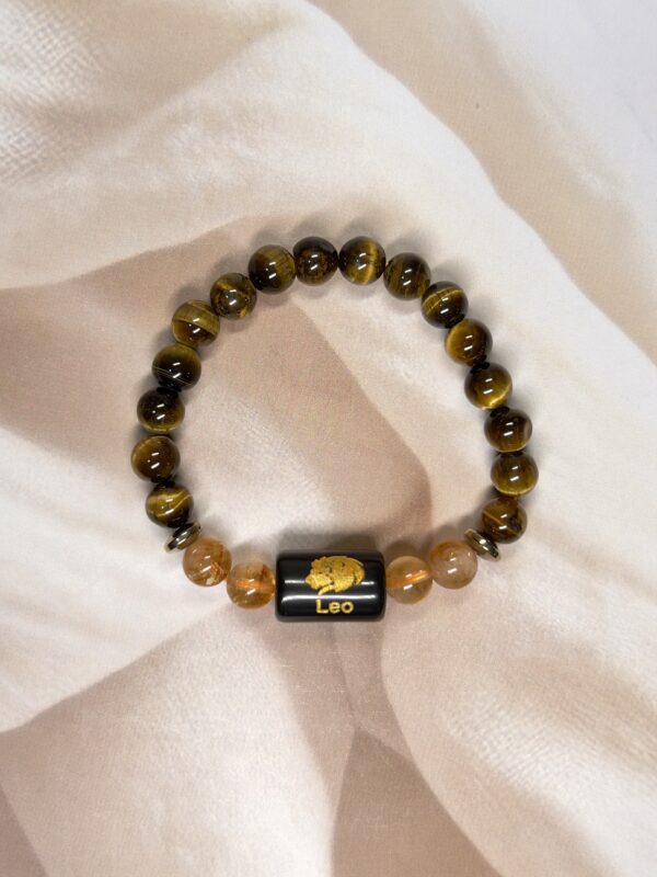 IMG_0858 Leo Zodiac Bracelet 7 Inch | Tiger Eye + Citrine
