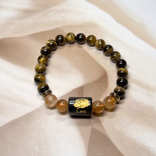 IMG_0860 Leo Zodiac Bracelet 7.5 Inch | Tiger Eye + Citrine