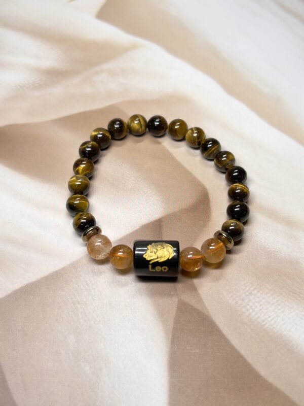 IMG_0860 Leo Zodiac Bracelet 7.5 Inch | Tiger Eye + Citrine