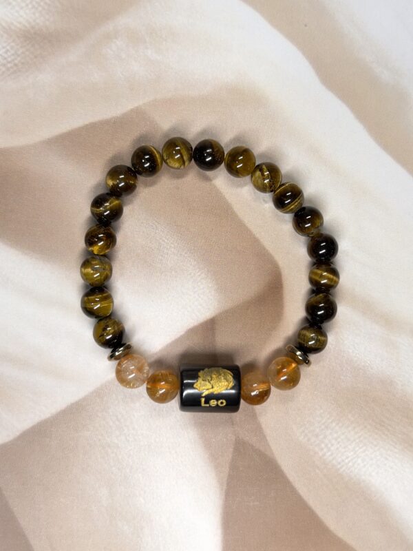 IMG_0861 Leo Zodiac Bracelet 7.5 Inch | Tiger Eye + Citrine