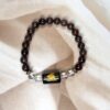 Capricorn Zodiac Bracelet 7.5 Inch | Almandine Garnet + Clear Quartz