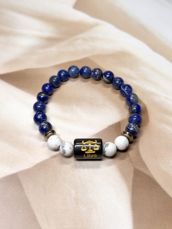 IMG_0877 Libra Zodiac Bracelet 7.5 Inch | Lapis Lazuli + Howlite