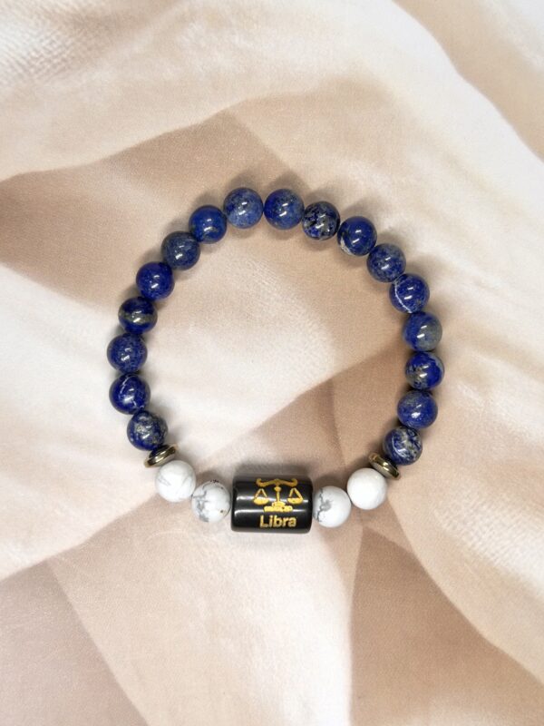 IMG_0878 Libra Zodiac Bracelet 7.5 Inch | Lapis Lazuli + Howlite