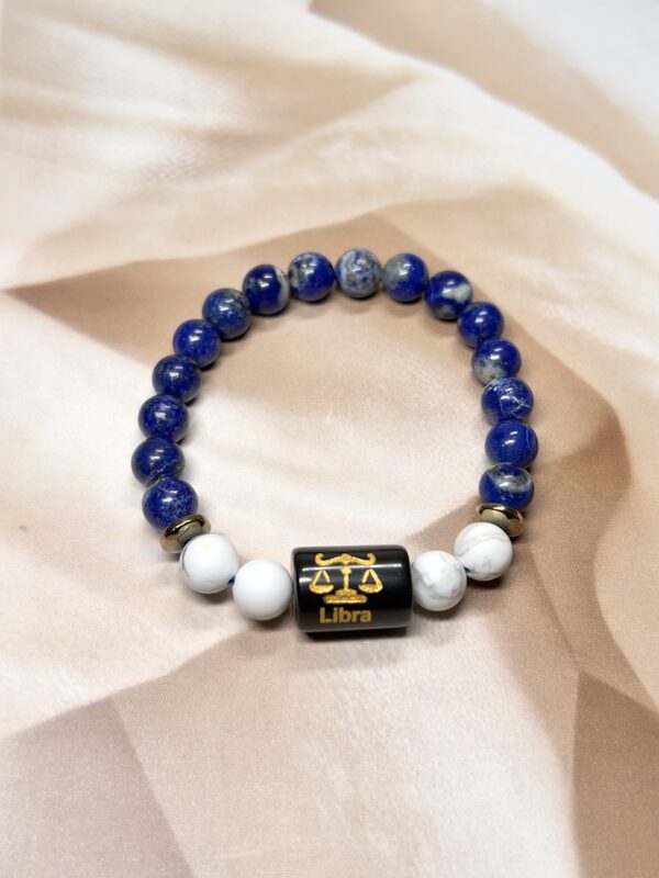 Libra Zodiac Bracelet 7 Inch | Lapis Lazuli + Howlite