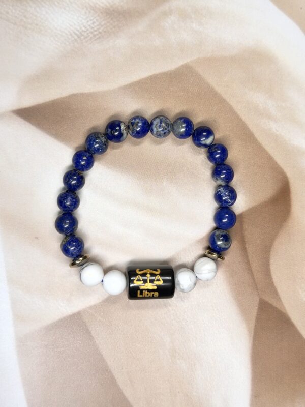 Libra Zodiac Bracelet 7 Inch | Lapis Lazuli + Howlite