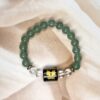 Gemini Zodiac Bracelet 7 Inch | Green Aventurine + Clear Quartz