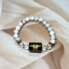 Cancer Zodiac Bracelet 7.5 Inch | Howlite + Clear Quartz