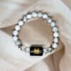 Cancer Zodiac Bracelet 7.5 Inch | Howlite + Clear Quartz
