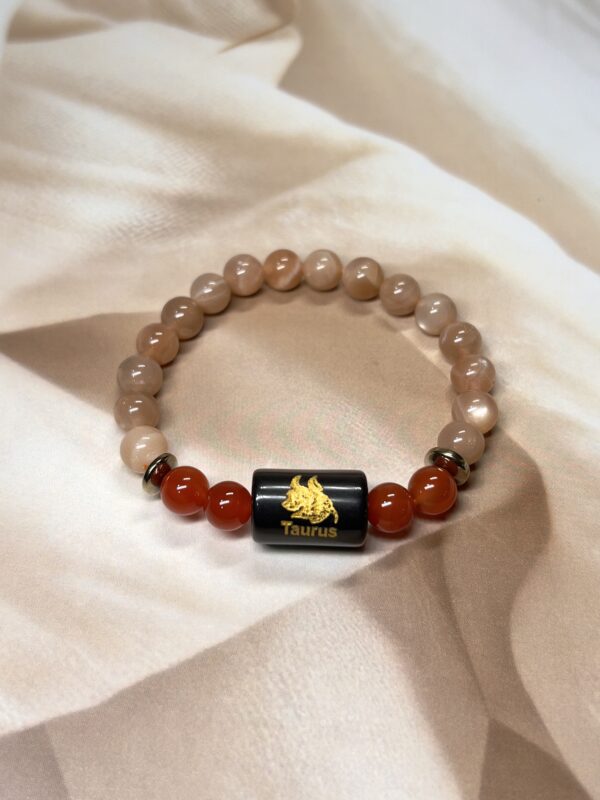 Taurus Zodiac Bracelet 7 Inch | Sunstone + Carnelian