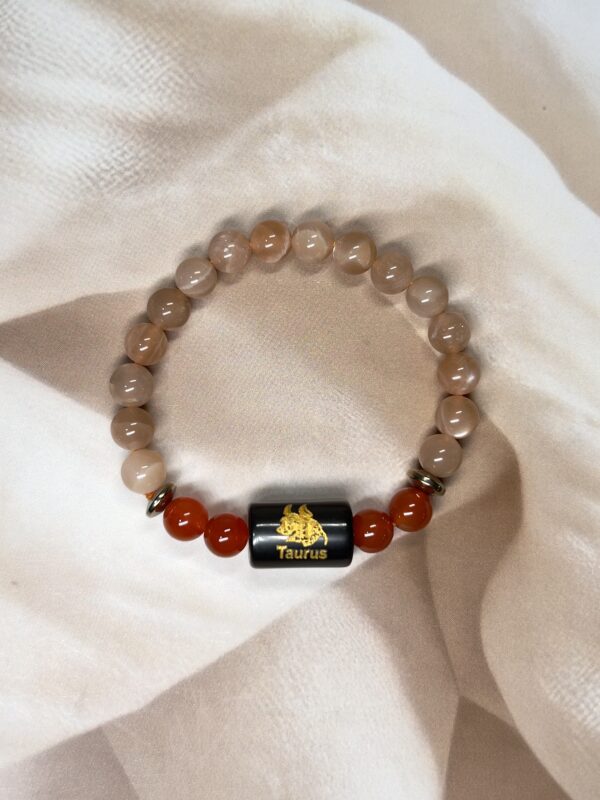 Taurus Zodiac Bracelet 7 Inch | Sunstone + Carnelian