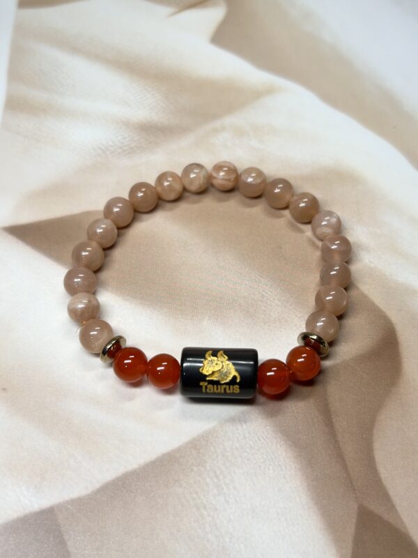 Taurus Zodiac Bracelet 7.5 Inch | Sunstone + Carnelian