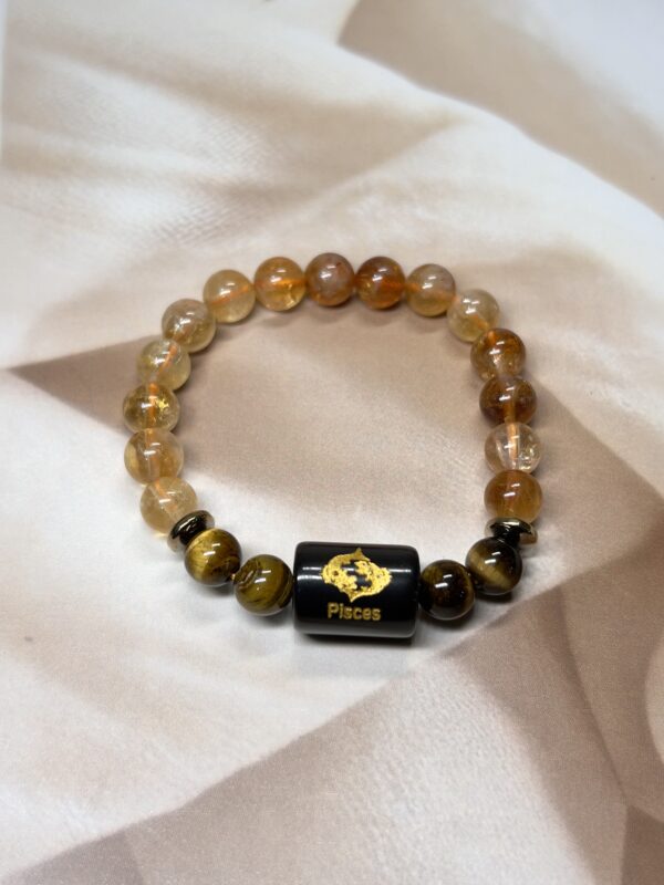 IMG_0910 Pisces Zodiac Bracelet 7 Inch | Citrine + Tiger Eye