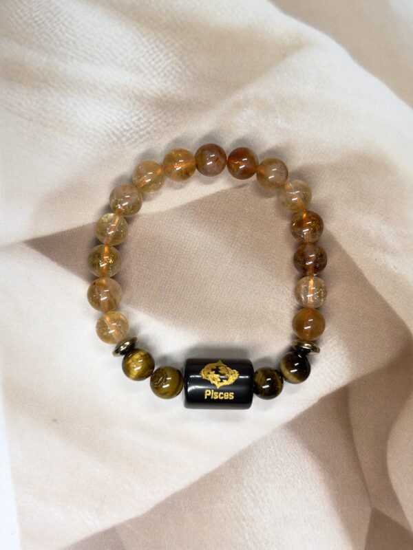 IMG_0911 Pisces Zodiac Bracelet 7 Inch | Citrine + Tiger Eye