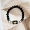 Scorpio Zodiac Bracelet 7 Inch | Black Obsidian + Clear Quartz