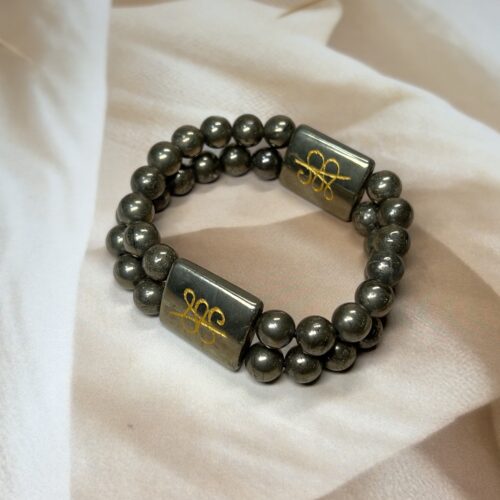 IMG_0939 Pyrite Double Band + Zibu Charms Bracelet | 7 Inch | 8MM
