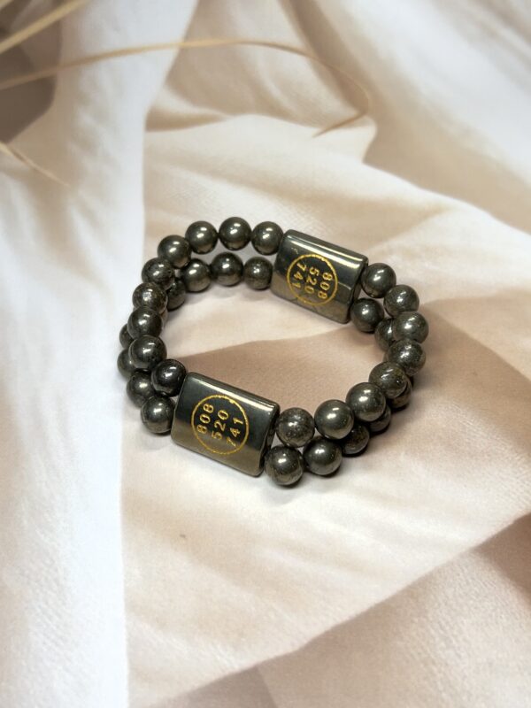 Pyrite Double Band + Zibu Charms Bracelet | 7 Inch | 8MM
