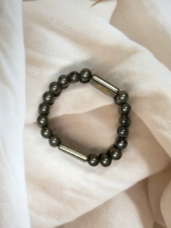 Pyrite Double Band + Zibu Charms Bracelet | 7 Inch | 8MM